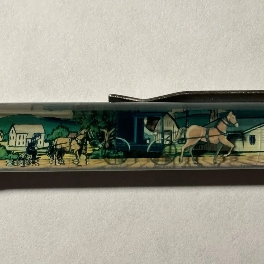 Amish Country Pennsylvania Floaty Pen Horse Drawn Buggy Moves by Farm Vintage
